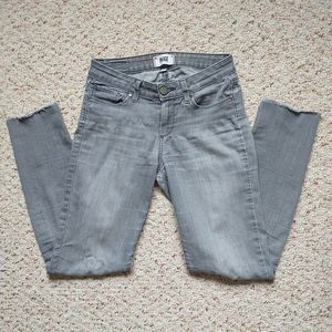 Paige Jeans Women 26 Washed Gray Verdugo Ankle Raw Hem Cotton Stretch
